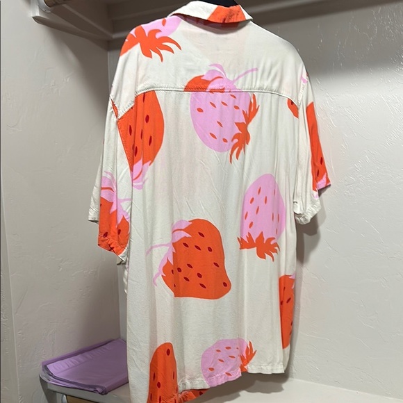 No Boundaries Pink and Orange Casual Button Down Shirt - Picture 5 of 5